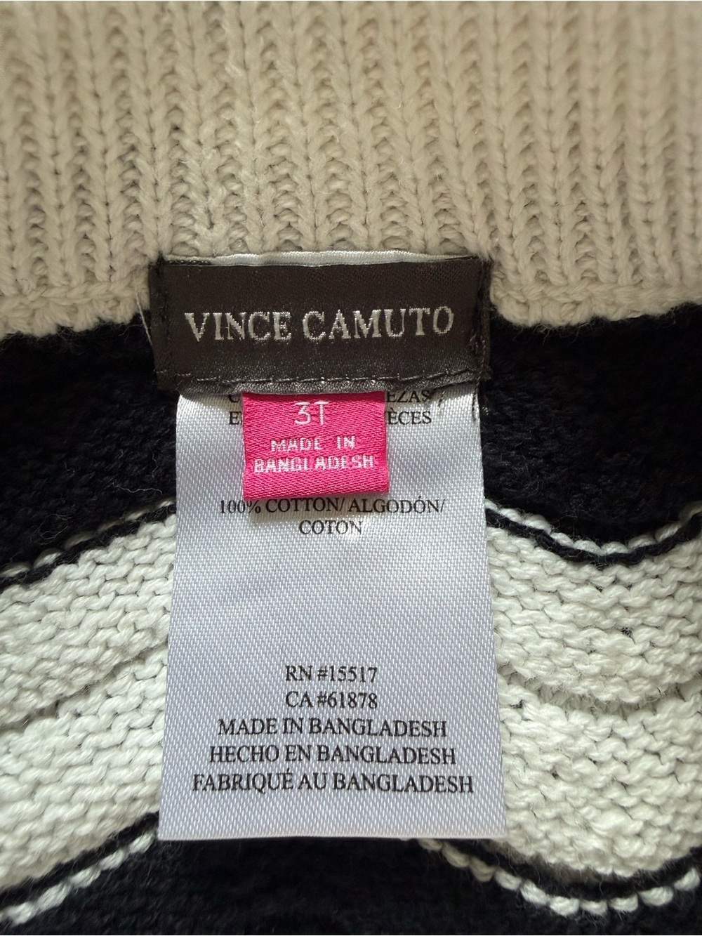 Vince Camuto Black and White Chevron Knit Skater Skirt 100% cotton - Picture 3 of 3